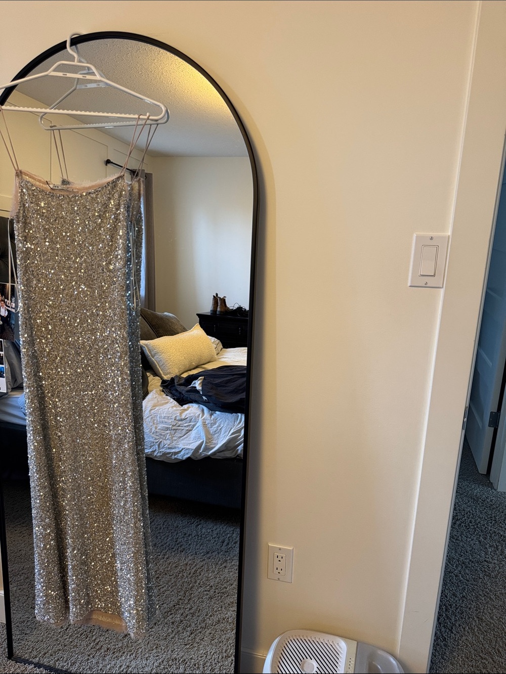 Zara Silver Sequin Maxi Dress
